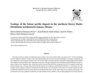 Portada de Geology of the Selene perlite deposit