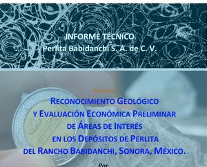 Portada de Reconocimiento geológico y evaluación preliminar