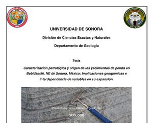 Portada de Caracterización petrológica de los depósitos