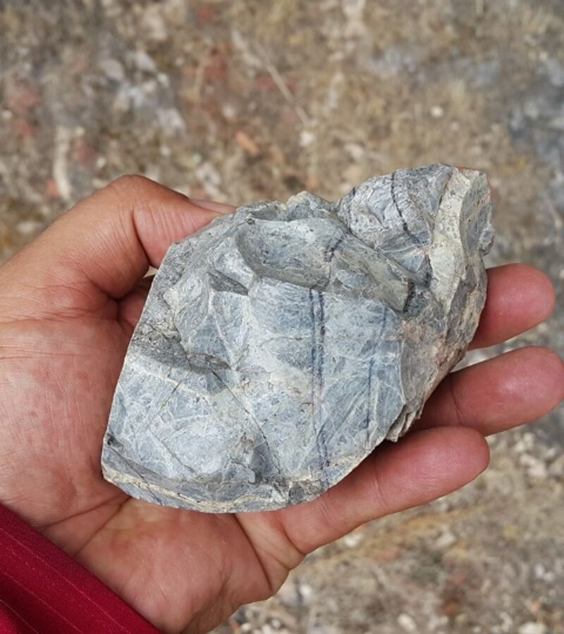 Muestra de mineral de perlita del yacimiento
